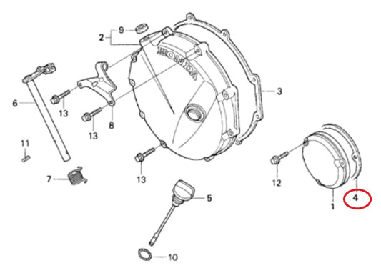 Gasket, RIGHT ENGINE HOUSING (CRANKSHAFT COVER) HONDA CB 750 SEVEN FIFTY 92-03, CBX 750 84-95, CBR 1000F 87-93