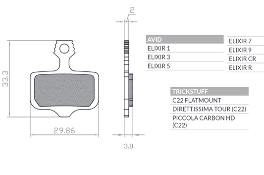 BIKE BICYCLE BRAKE PADS E-BIKE ORGANIC FITS AVID ELIXIR 9 / 7 / 5 / 3 / 1 / CR / R, SRAM XX, XO, DB1, DB3, DB5, LEVEL T, LEVEL TL