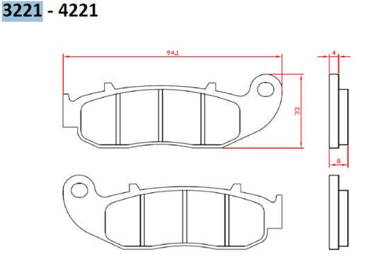 BRAKE PADS KH664 FANTIC ENDURO/SUPER MOTARD 50/125/250 13- FRONT (FT 3221)