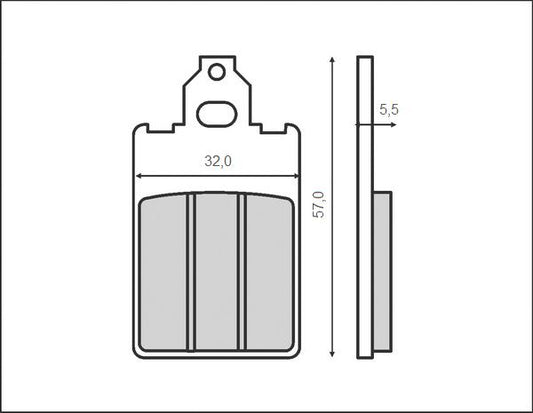 BRAKE PADS KH116 (ORGANIC) (MALAGUTI, PIAGGIO 50 FREE, TOMOS, DT50R 97-03) (FT 3012)
