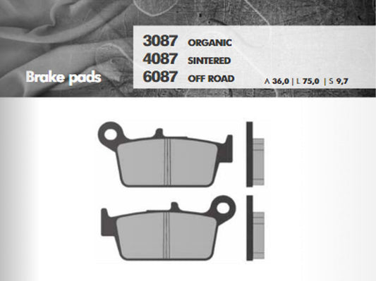 BRAKE PADS KH131 SINTERED METALLIC (GOLD) OFF ROAD REAR (FT 6087)