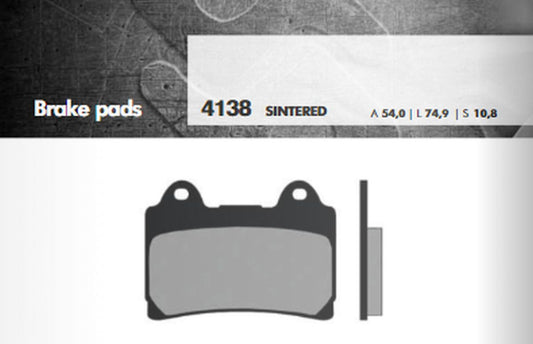 BRAKE PADS KH160 SINTERED METALLIC (GOLD) (FRONT TDM 96-01, V-MAX 93-03, FJ1200 91-95) (FT 4138)