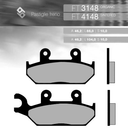 BRAKE PADS KH172 SINTERED METALLIC (GOLD) YAMAHA XT600 92-03, XTZ 660 92-98 FRONT (FT 4148)