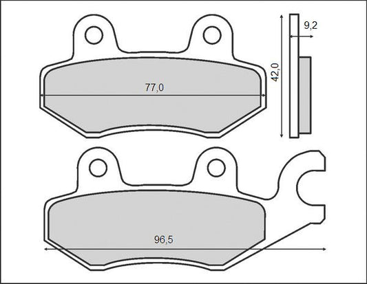 BRAKE PADS KH197 (ORGANIC) HONDA XL125 VARADERO 01-11, VT125C, KYMCO 50/125/200/250/300