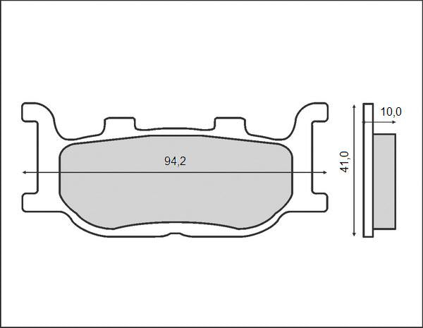 BRAKE PADS KH199 (ORGANIC) FRONT YAMAHA YP250/400 MAJESTY, FZ6, XJ6, XVS1100, MT03, XV125/250