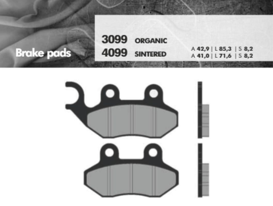 BRAKE PADS KH264 SINTERED METALLIC (GOLD) (FT 4099)