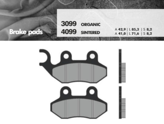 BRAKE PADS KH264 SINTERED METALLIC (GOLD) (FT 4099)