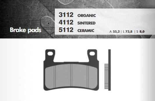 BRAKE PADS KH265 / KH296 (ORGANIC) FRONT