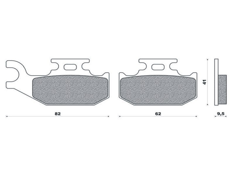 BRAKE PADS KH317 / KH414 (ORGANIC) (THICKNESS 9.5MM)