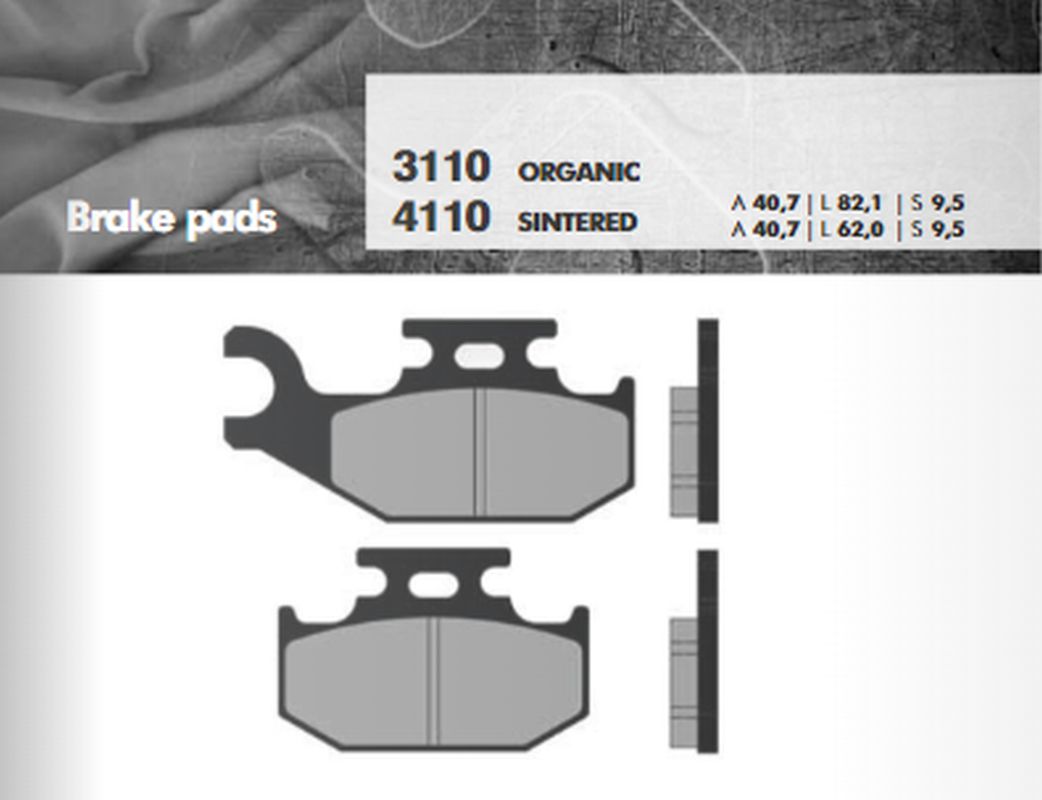 BRAKE PADS KH317 / KH414 SINTERED METALLIC (GOLD) (THICKNESS 9.5MM) (FT 4110)