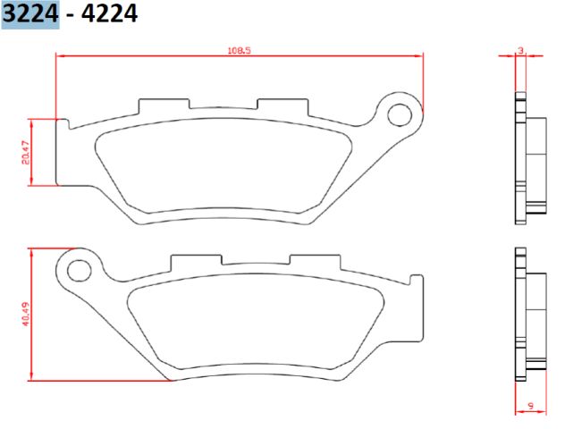 BRAKE PADS KH322 BENELLI IMPERIALE 400 19-, LEONCIO 500 18-19, TRK500 18-20, FRONT (FT 3224)