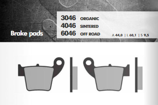 BRAKE PADS KH346 SINTERED METALLIC (GOLD) OFF ROAD HONDA CR / CRF REAR (FT 6046)