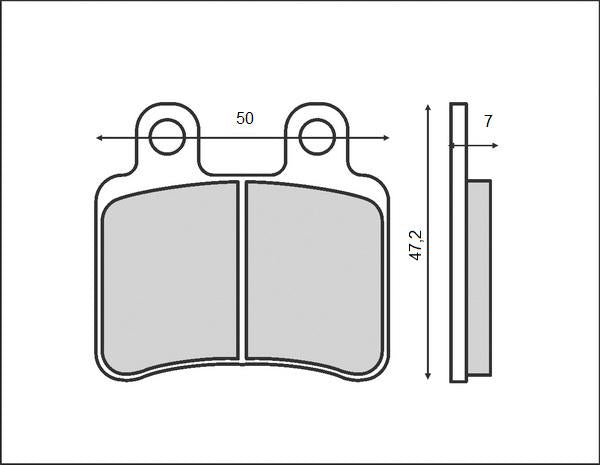 BRAKE PADS KH350 (ORGANIC) DERBI / HM / PEUGEOT / MBK / YAMAHA / RIEJU / CPI, FRONT
