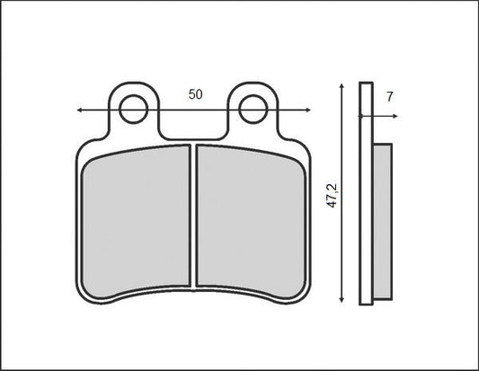 BRAKE PADS KH350 (ORGANIC) DERBI / HM / PEUGEOT / MBK / YAMAHA / RIEJU / CPI, FRONT