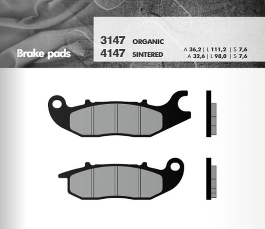 BRAKE PADS KH375 CBR125 / CBF125 / AN125, RIEJU, FRONT (FT 3147)