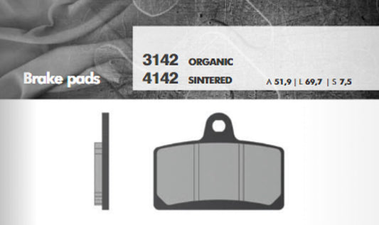 BRAKE PADS KH399 SINTERED METALLIC (GOLD) (FT 4142)