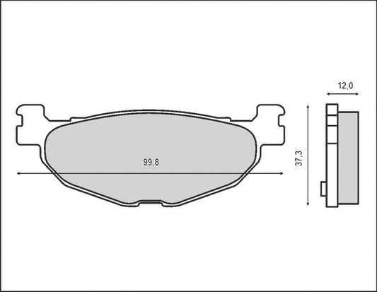 BRAKE PADS KH408 (ORGANIC) YAMAHA MAJESTY 400, T-MAX 500, MBK, REAR (FT 3078)