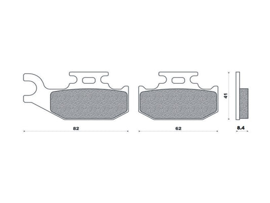 BRAKE PADS KH414 / KH317 SINTERED METALLIC (GOLD) (THICKNESS 8.4MM) (FT 4111)