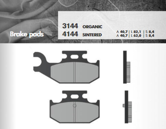 BRAKE PADS KH428 (YFM700 RAPTOR 06-12 REAR) SINTERED METALLIC (GOLD) (FT 4144)
