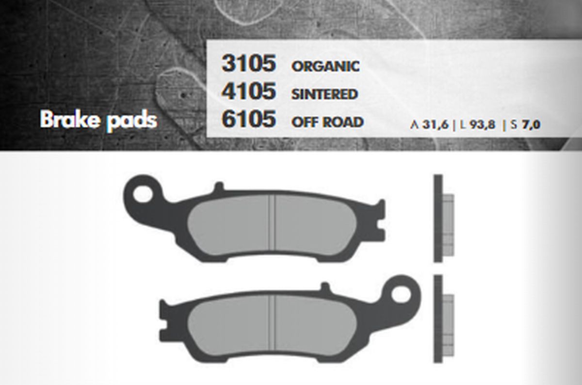 BRAKE PADS KH450 SINTERED METALLIC (GOLD) OFF ROAD (FT 6105)