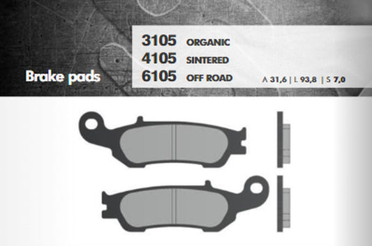 BRAKE PADS KH450 SINTERED METALLIC (GOLD) OFF ROAD (FT 6105)