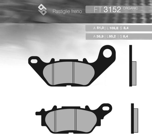 BRAKE PADS KH464 YAMAHA YBR125 06-15, N-MAX 125/150 FRONT (FT 3152)