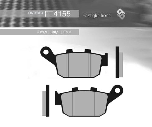 BRAKE PADS KH496 SINTERED METALLIC (GOLD) HONDA CB500R/X 13-16, CB650F 14-16, CBR650/CTX700 REAR (FT 4155)