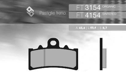 BRAKE PADS KH606 SINTERED METALLIC (GOLD) KTM DUKE 125/200/390 11-16 FRONT (FT 4154)