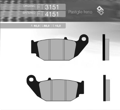 BRAKE PADS KH629 SINTERED METALLIC (GOLD) HONDA CRF250L 13-16 REAR (FT 4151)