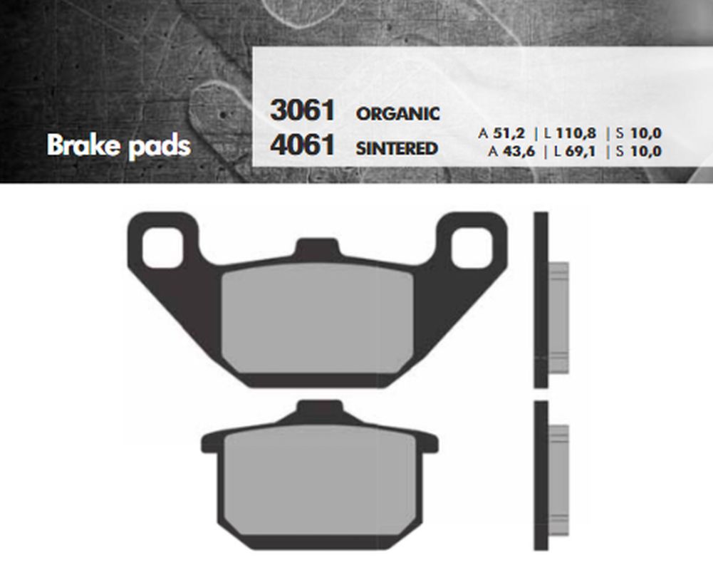 BRAKE PADS KH85 SINTERED METALLIC (GOLD) (FT 4061)