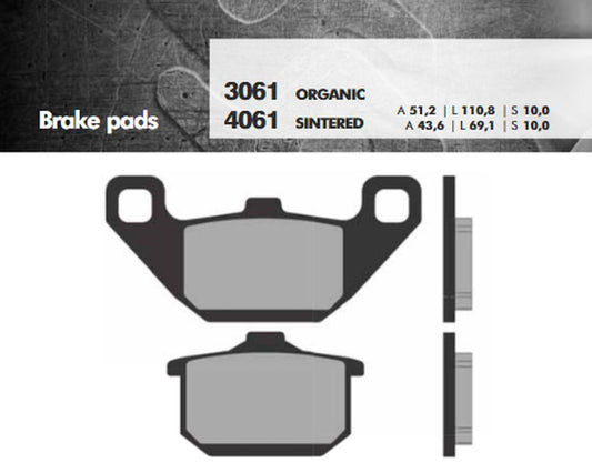 BRAKE PADS KH85 SINTERED METALLIC (GOLD) (FT 4061)