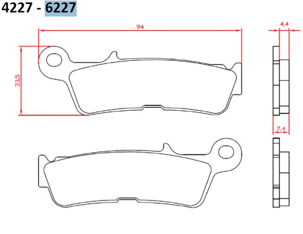 BRAKE PADS KH755 SINTERED METALLIC (GOLD) OFF ROAD YAMAHA YZ450 20- FRONT (FT 6227)