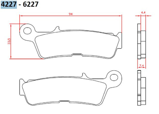 BRAKE PADS KH755 SINTERED METALLIC (GOLD) YAMAHA YZ450 20- FRONT (FT 4227)