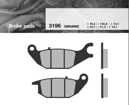 BRAKE PADS KH343 HONDA MONKEY 125 19-, CBR125 04-10, XL125V VARADERO 01-11, YAMAHA YZF150 14-, TRICITY125 14-, CF MOTO 125 PAPIO 17 REAR (ORGANIC)