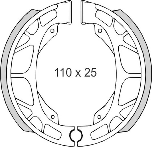 BRAKE SHOES DAELIM / HONDA / KYMCO / PEUGEOT / SYM (110x25MM) (FT 01200)