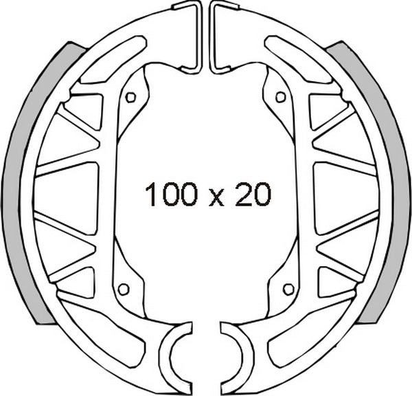 BRAKE SHOES GILERA STORM, PIAGGIO FREE/NRG/NTT/ SFERA/TYPHOON (100x20MM) (FT 0275)