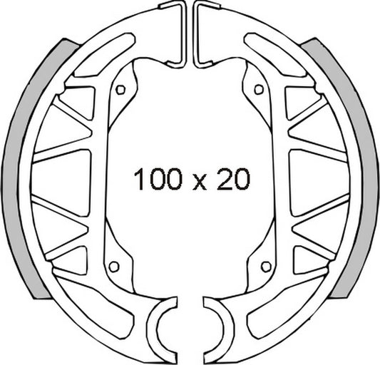 BRAKE SHOES GILERA STORM, PIAGGIO FREE/NRG/NTT/ SFERA/TYPHOON (100x20MM) (FT 0275)