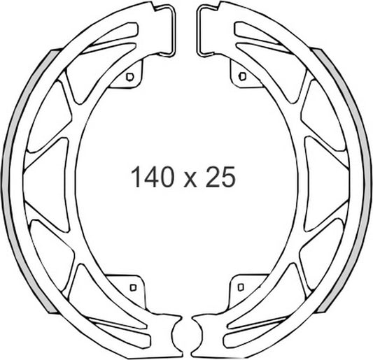 BRAKE SHOES PIAGGIO FLY 05-, LIBERTY 97-14, LIBERTY 4T 00- (140x25MM) (FT 0303)