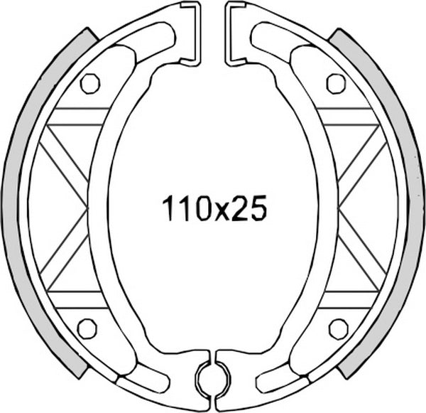 BRAKE SHOES SH503 YAMAHA CYGNUS 125 95-02, NEOS 50 97-09, SR 125 82-02, TT 225 86-04, YFA 125 91-93, YFM 200 86-89, YFM 225/350 86-88, YFS 200 88-02 (FT 01205)