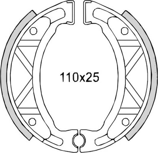 BRAKE SHOES SH503 YAMAHA CYGNUS 125 95-02, NEOS 50 97-09, SR 125 82-02, TT 225 86-04, YFA 125 91-93, YFM 200 86-89, YFM 225/350 86-88, YFS 200 88-02 (FT 01205)