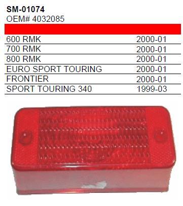 Tail light lens Polaris snowmobile (OEM: 4032085)