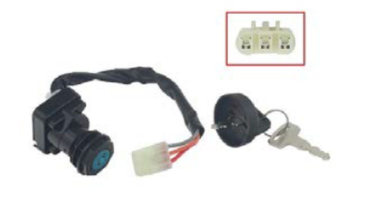 IGNITION SWITCH ARCTIC CAT 250/300/375/400/500 '01-'07, SUZUKI LT-F 250 OZARK '02-'14, LT-Z 400 QUADSPORT '03-'04, LT-F/LT-A 500F '98-'02 QUADRUNNER (OEM: 37110-07G00, 37110-09F00)