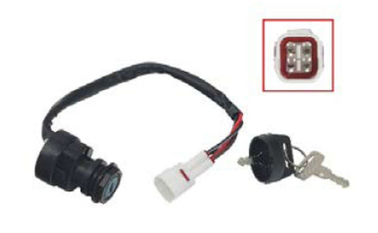 IGNITION SWITCH YAMAHA YFM 80 BADGER '95-'01, YFM 80 GRIZZLY '05-'08, YFM 80R RAPTOR '02-'08, YFB 250 '94-'00, YFM 350 BIG BEAR/MOTO 4/WOLVERINE/WARRIOR '95-'01, YFM 400 KODAK '93-'01, YFM 660 GRIZZLY '98-'01 (OEM: 4GB-82510-00-00)