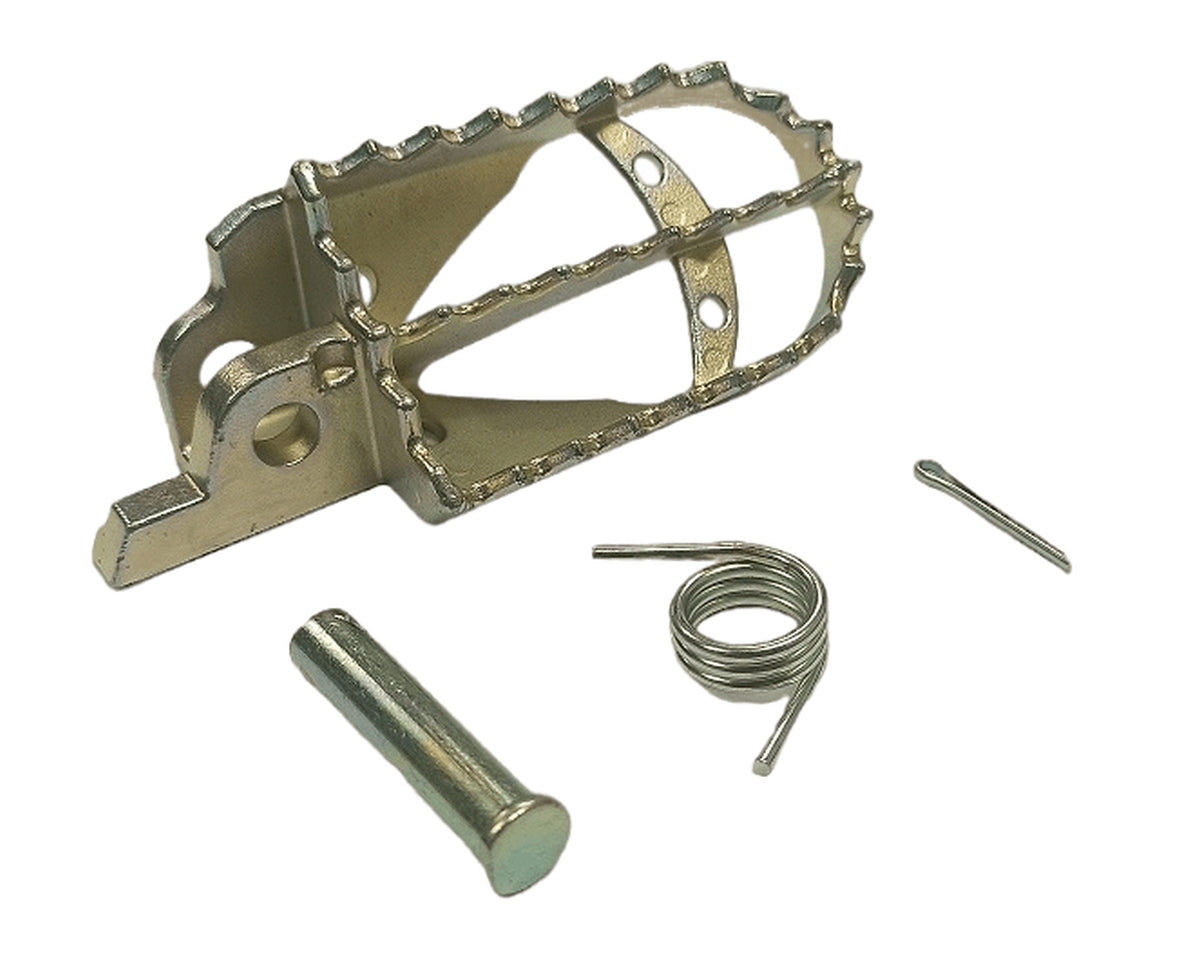 LEFT FOOTPEG PEGI HONDA CR/CRF (STAINLESS STEEL, INCLUDES MOUNTING KIT: 1 SPRING, 1 PIN, 1 WASHER, 1 COTTER PIN)