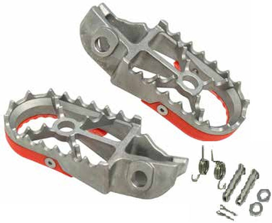FOOTPEGS PEGI KTM SX/SXF 125/250/350/450 16-22, SX 85 18-22, HUSQVARNA TC 85 18-22, TC 125 16-22, FC 250-450 16-22, FX 350/450 17-22 (STAINLESS STEEL, INCLUDES MOUNTING KIT: 2 SPRINGS, 2 PINS, 2 WASHERS, 2 COTTER PINS)