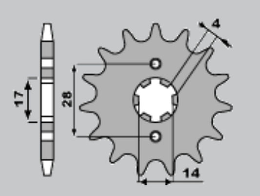 REAR SPROCKET 4402 52 YAMAHA DT50R, RIEJU 50, PEUGEOT 50, DERBI SENDA 50 (CHAIN 420) (JTR1131.52)