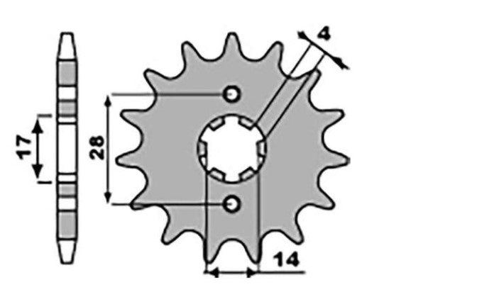 FRONT SPROCKET 2107 13 APRILIA RX 50 09-10, DERBI SENDA/GPR/DRD 50 00-11 (210713JT) (CHAIN 420)