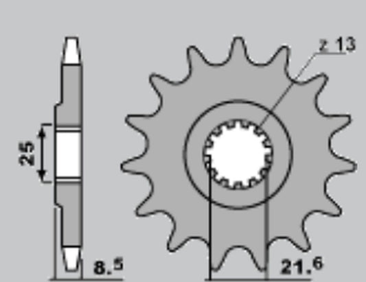 FRONT SPROCKET 2137 15 KAWASAKI Z1000 07-16 (JTF1537.15) (CHAIN 525)