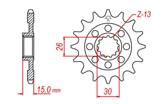 FRONT SPROCKET 2198 17 BMW S1000RR 09-15, S1000R 13-22, S1000XR 14-22, HP4 13-15 (JTF404.17) (CHAIN 525)