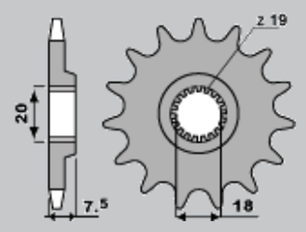 FRONT SPROCKET 340 13 HONDA CR 125 87-03 (CHAIN 520) (JTF326.13)